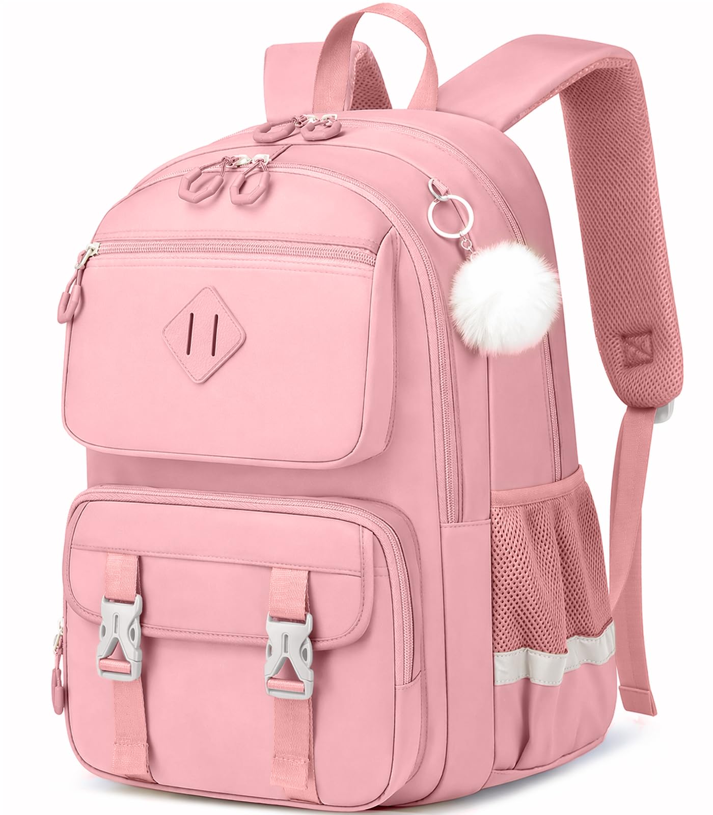 School Backpack for Teen Girls, Cute College Back Pack Women, Kids Backpack | Middle Students School BookBag for Girls, 15.6 Inch Laptop Bag Travel Back Pack, Pink