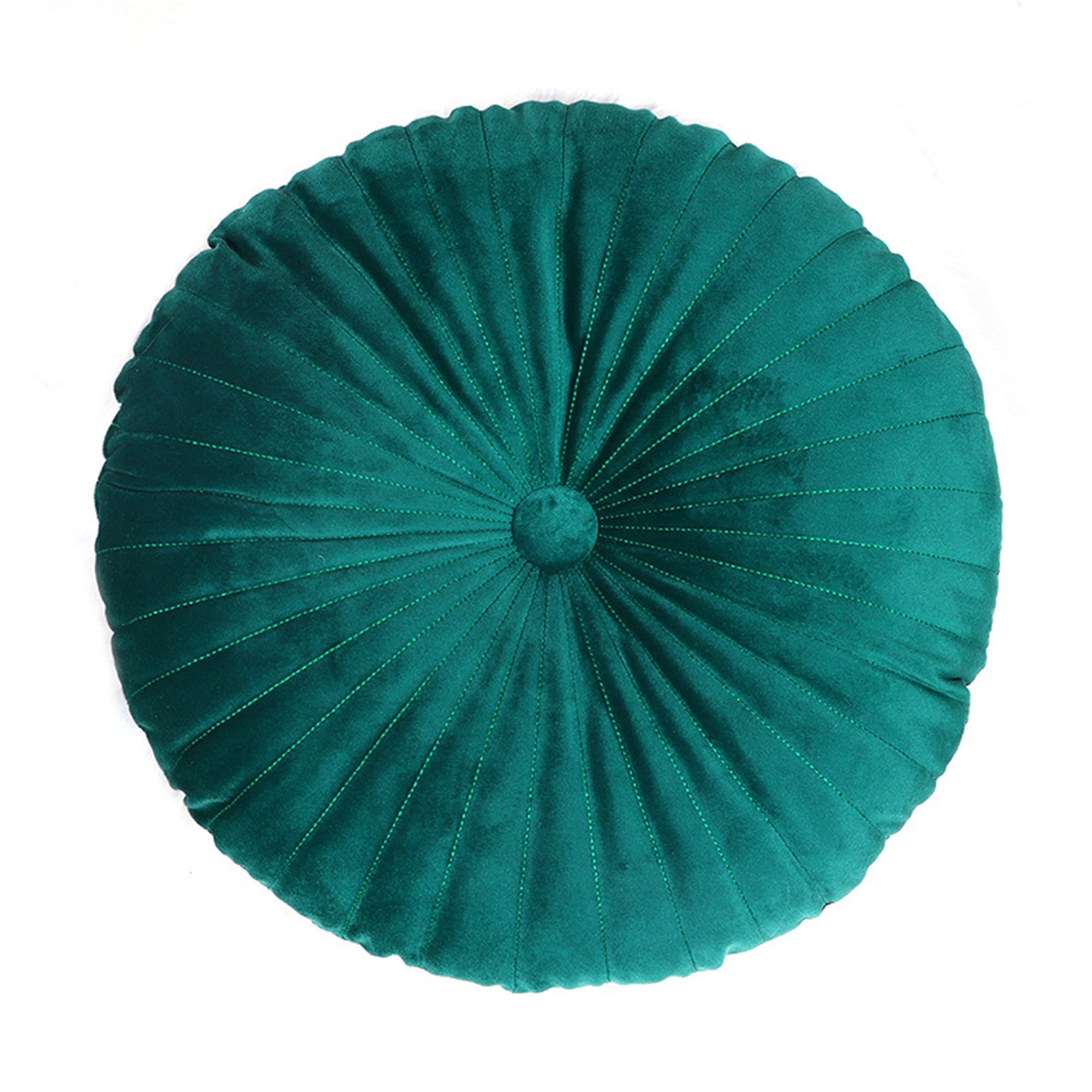 LANFIRE Cojín Redondo de Calabaza - Decorativo para Piso, Silla, Sofá y Cama (35CM, Verde)