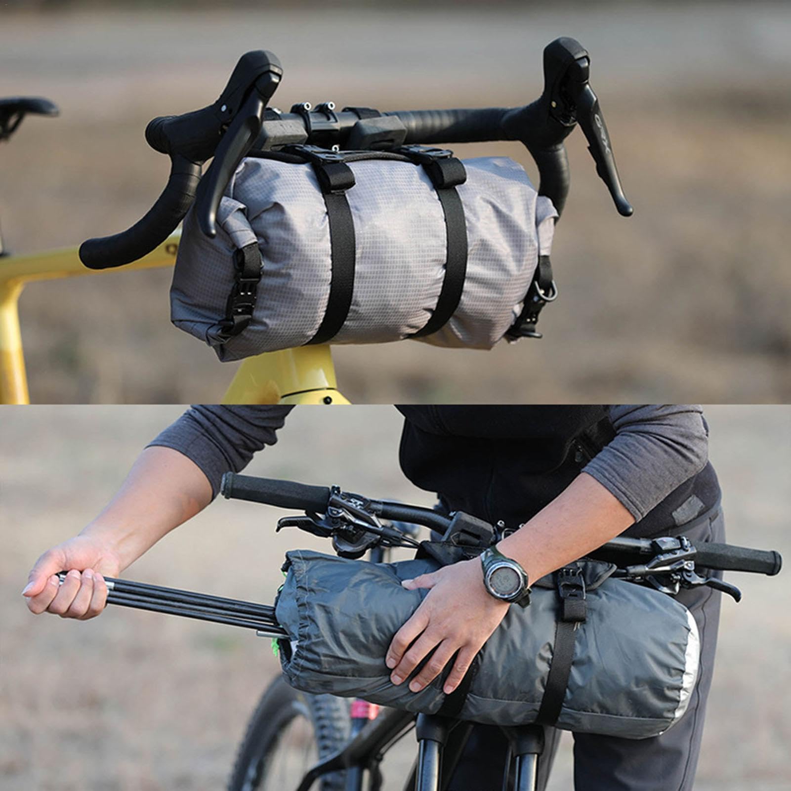 Sangles de bagages de guidon | Sangles de vélo réglables | Sangles de | chargement de vélo | Multifonctionnel Sangle de transport de guidon de vélo Sangles de bagage coussinets souples Accessoires