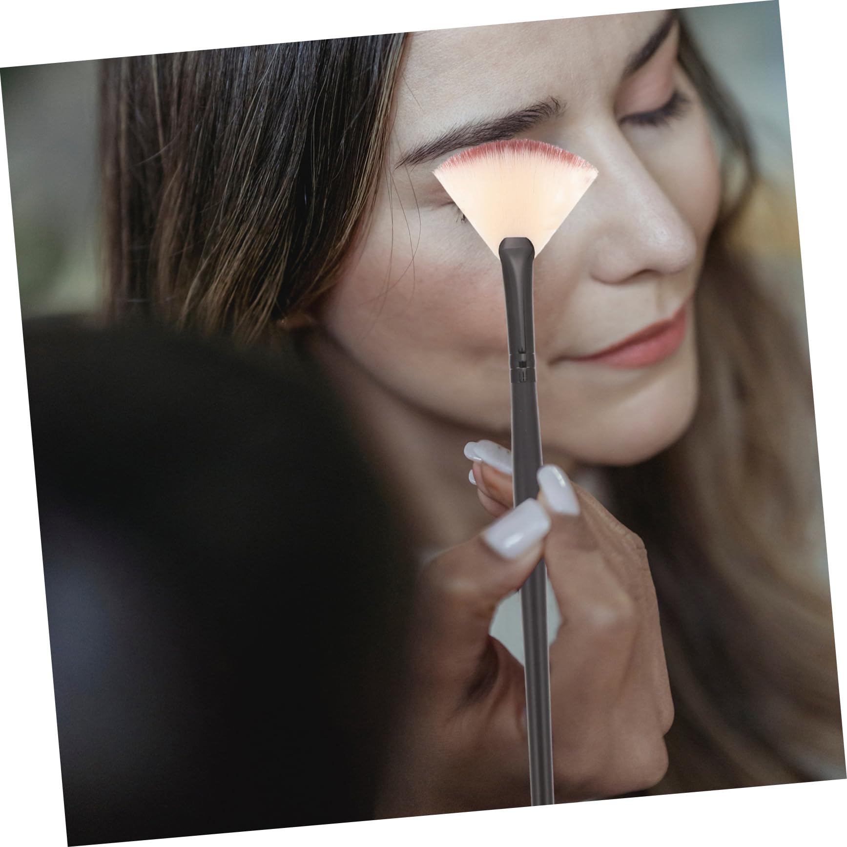 PLAFOPE Set Di 3 Pennelli Per Il Trucco A Forma Di Ventaglio Kit Di Pennelli Per Il Trucco Di Bellezza Strumento Di Bellezza Per Il Viso Pennello Applicatore Per - Durata Per 12 Pezzi * 3
