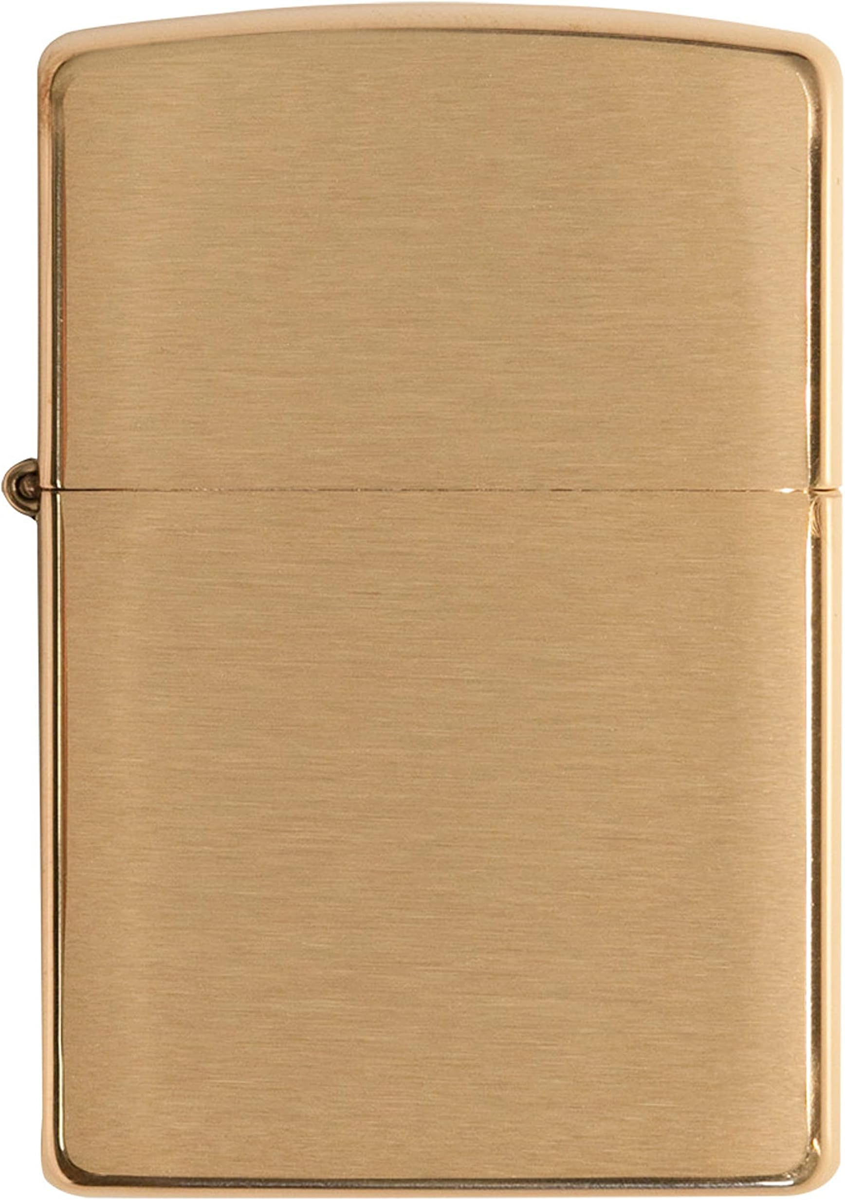 Zippo Lighter, Plain, Regular, 204B, Brass Satin