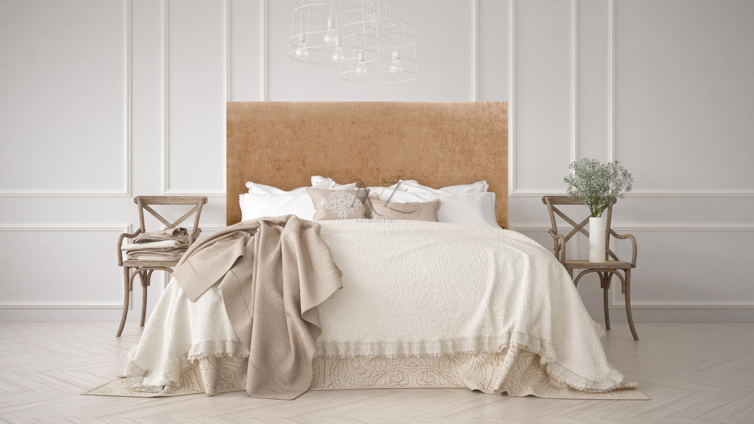 Plain 20" Headboard Conistan 3FT-4FT-4FT6-5FT-6FT (Mink, 6FT Superking)