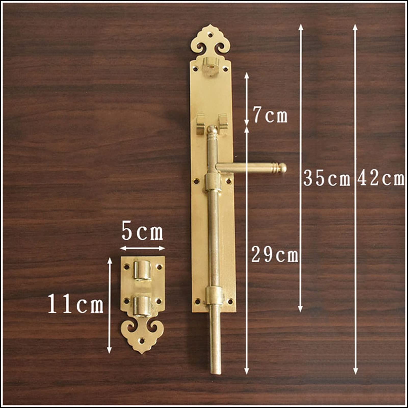 Pestillo de Puerta Retro Cobre Robusto Durable Seguridad Cerradura de Perno para baño Puertas para Mascotas Cercas Puertas para cobertizos(Bronze)