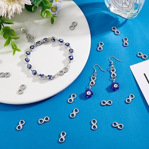 Miniatura 9 de UNICRAFTALE Acerca de 20 dijes de eslabones infinitos de acero inoxidable, marcos circulares, conectores de joyería para hacer joyas, agujero de