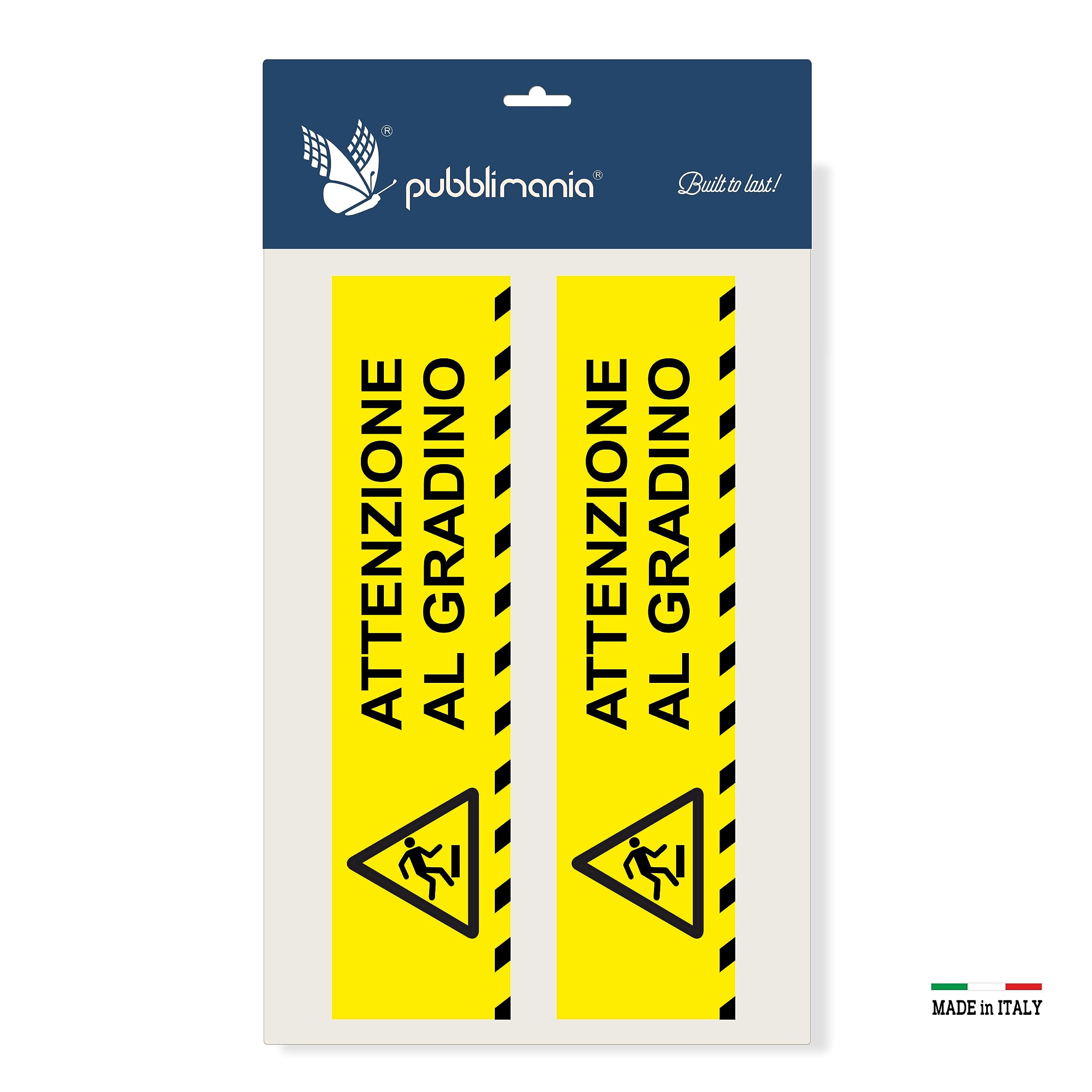 Cartello Attenzione Gradino In Acrilico - 7,5x23 Cm, Adesivo, Per Interni Ed Esterni
