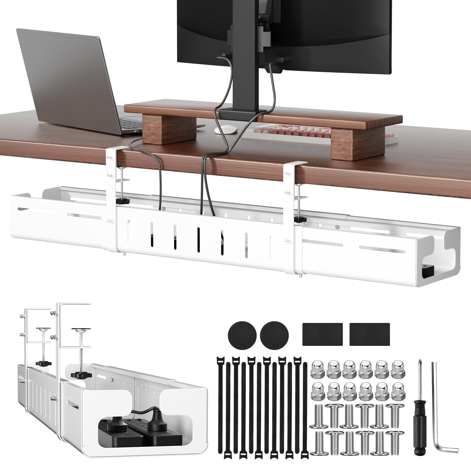 Under Desk Cable Tray - Organize Your Cables! -1