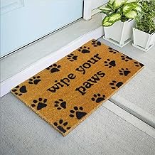 MATS AVENUE DOOR MATS AT YOUR DOOR STEP Coir Door Mat Rubber Backed Printed with Wipe Your Paws Theme for Main Entrances of Home Office School Institutions 45 X75 CM,Beige,Rectangular