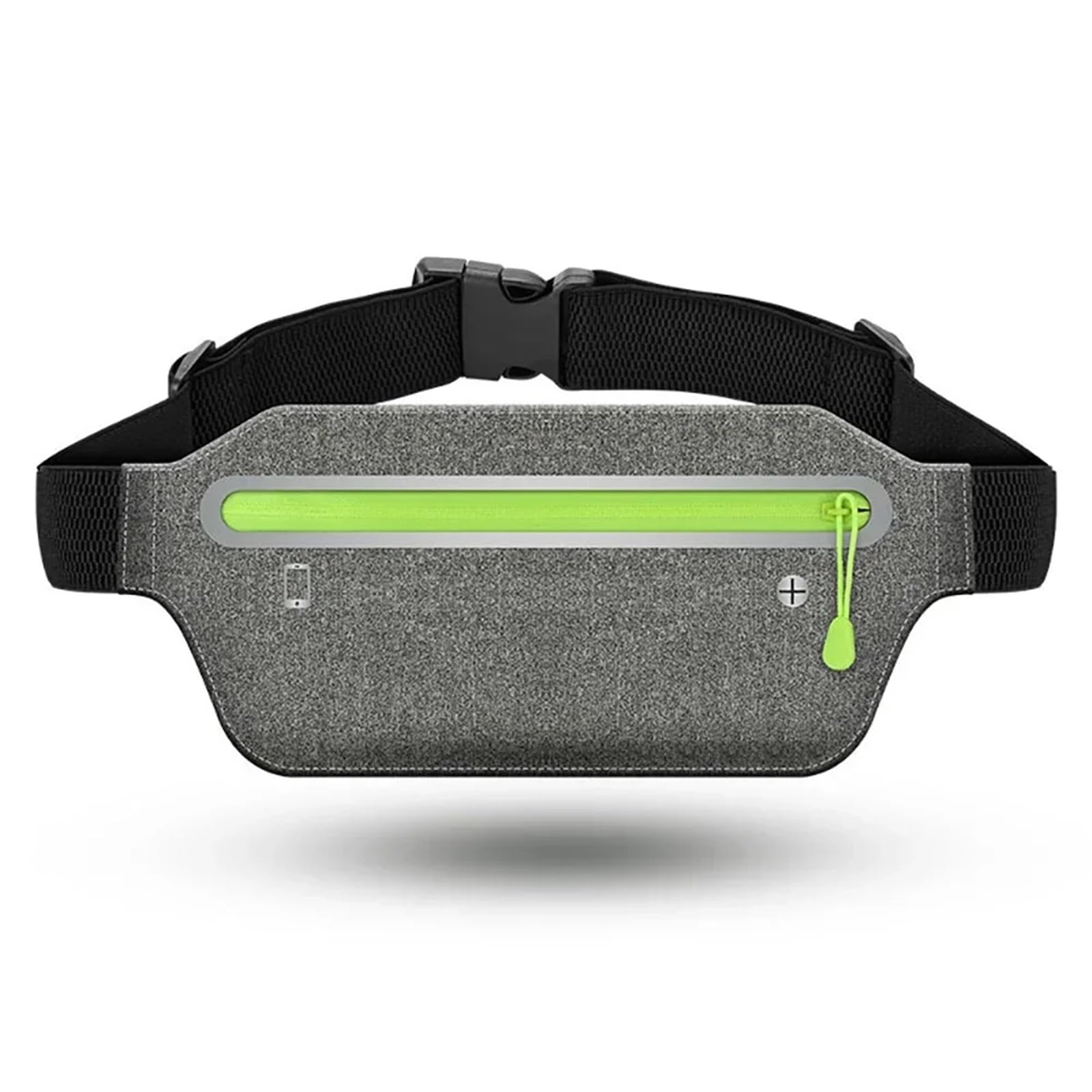 Ceinture De Course Sac de Taille Ultra-Mince for téléphone Portable, Course à Pied en Plein air, Fitness, élastique, Sport, étanche, à Ajustement serré, Porte-Monnaie(Grey)