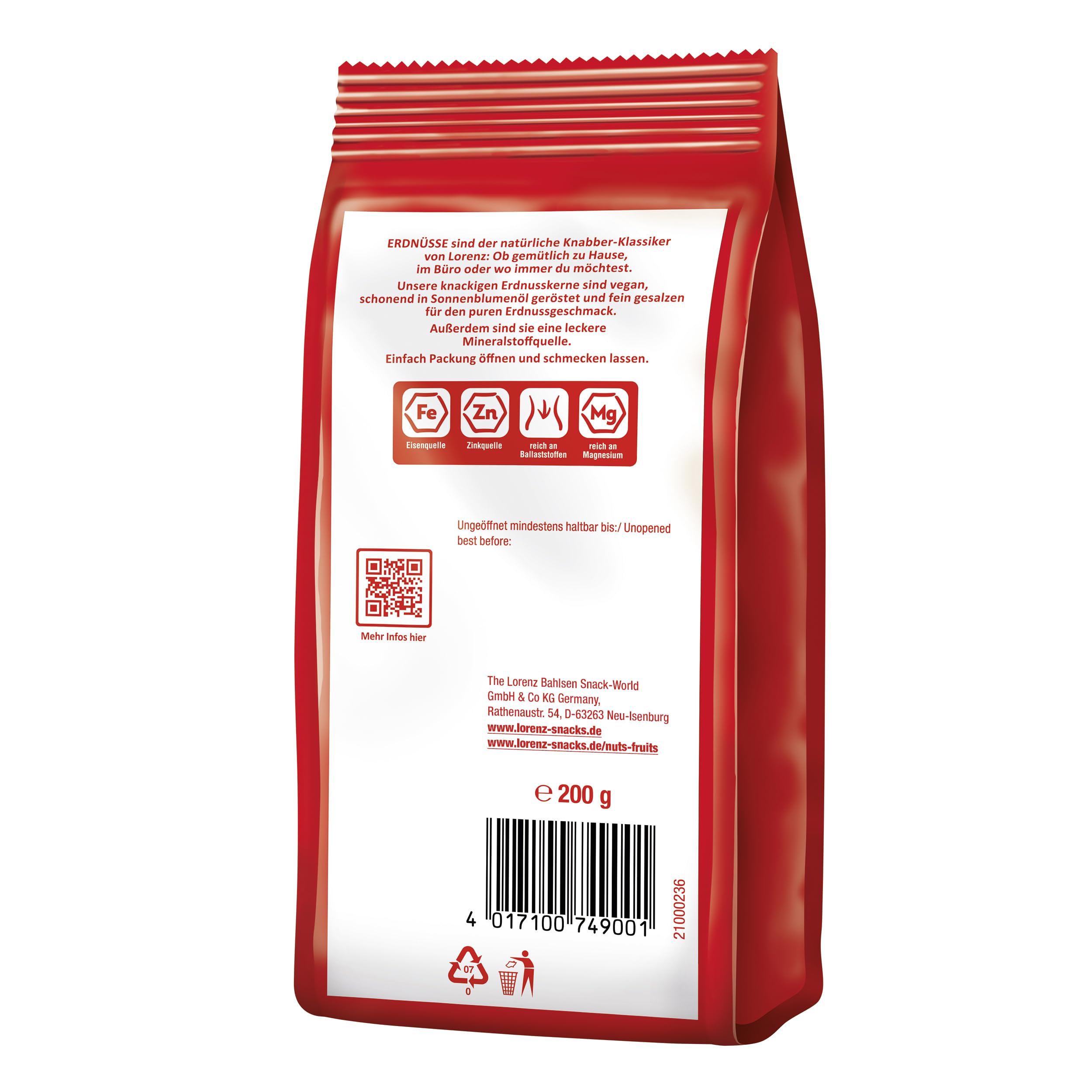 LORENZ | Erdnüsse geröstet & gesalzen | 14 x 200 g | vegan