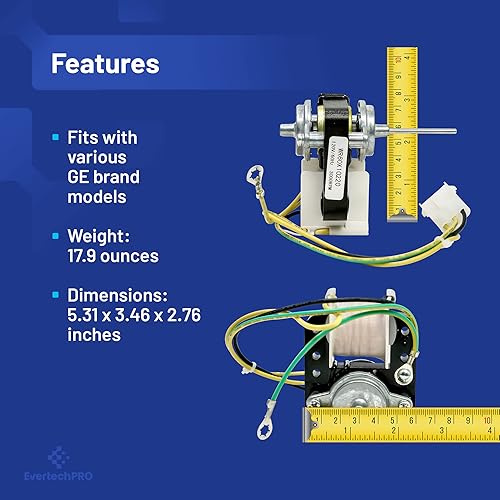 Miniatura 4 de EvertechPRO Reemplazo del ventilador de control del motor del refrigerador para GE WR60X10220 1257132 AH1766247 EA1766247 PS1766247