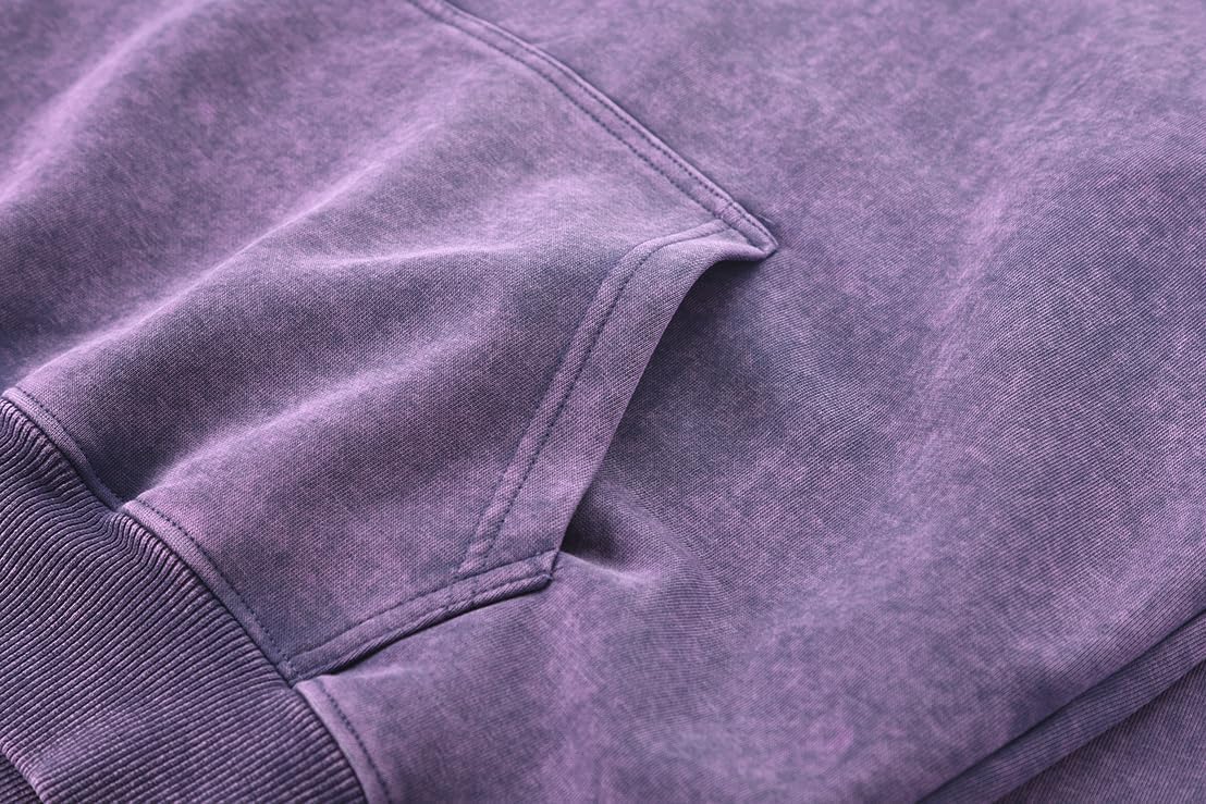 Chaos World Mens Hoodie Oversized Acid Wash Hoodies Vintage Distressed Pullover Sweatshirts Streetwear - Image 3