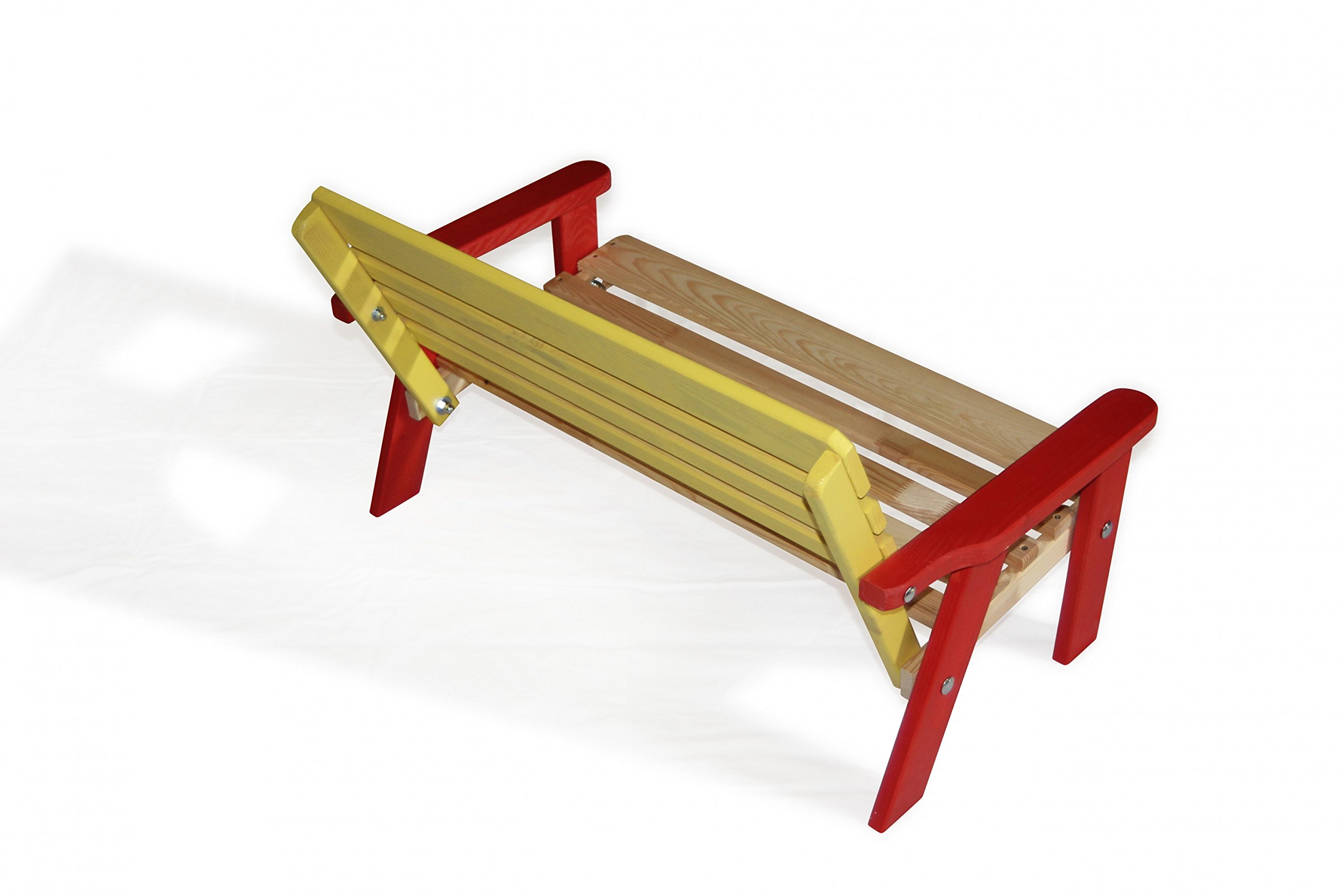 Enfants Salon de jardin 4 pièces en bois, 2 chaises, 1 banc, 1 table, couleurs vorbehandelt