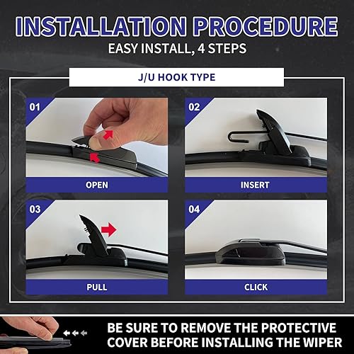 Miniatura 8 de Juego de 2 limpiaparabrisas prémium de 22 + 21 pulgadas de calidad de fabricante original del equipo, para todas las estaciones (juego de 2),