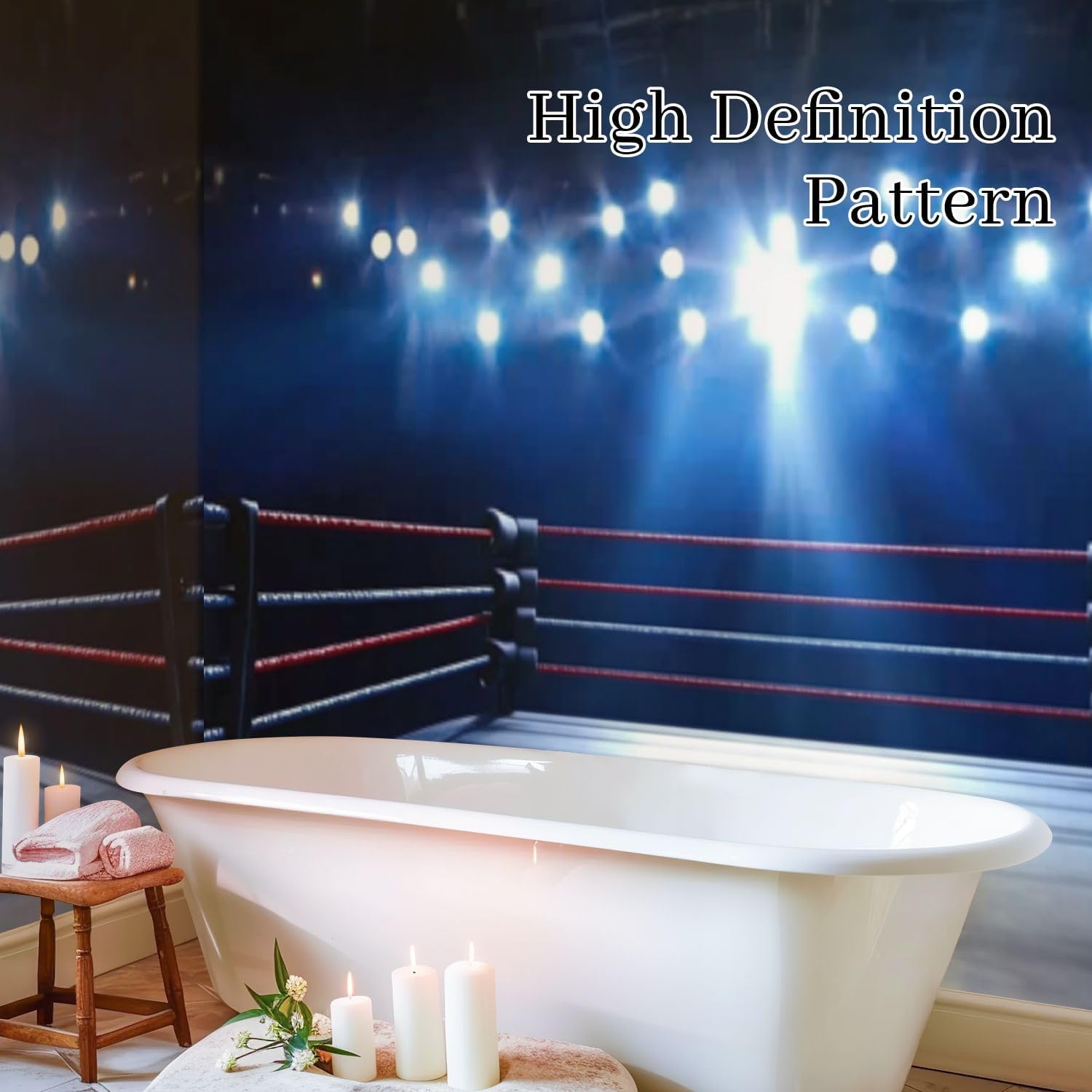 Peel & Stick Wallpaper Boxing Ring Removable Canvas Wall Mural Waterproof Large Self Adhesive Wall Decals Modern Home Decor 100" x 144"