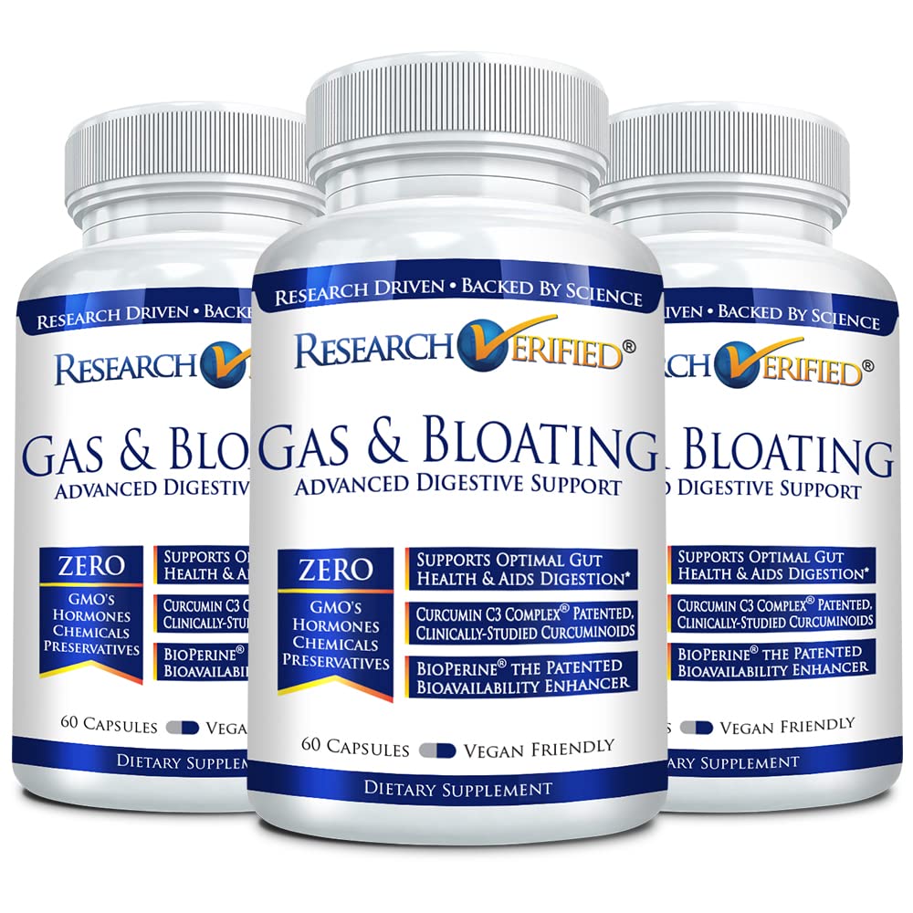 Sponsored Ad - Research Verified Gas and Bloating - Relax Intestinal Muscles, Eliminate Gas Buildup - Artichoke Powder, Ginger, Peppermint Leaf Powder - 180 Capsules - Vegan