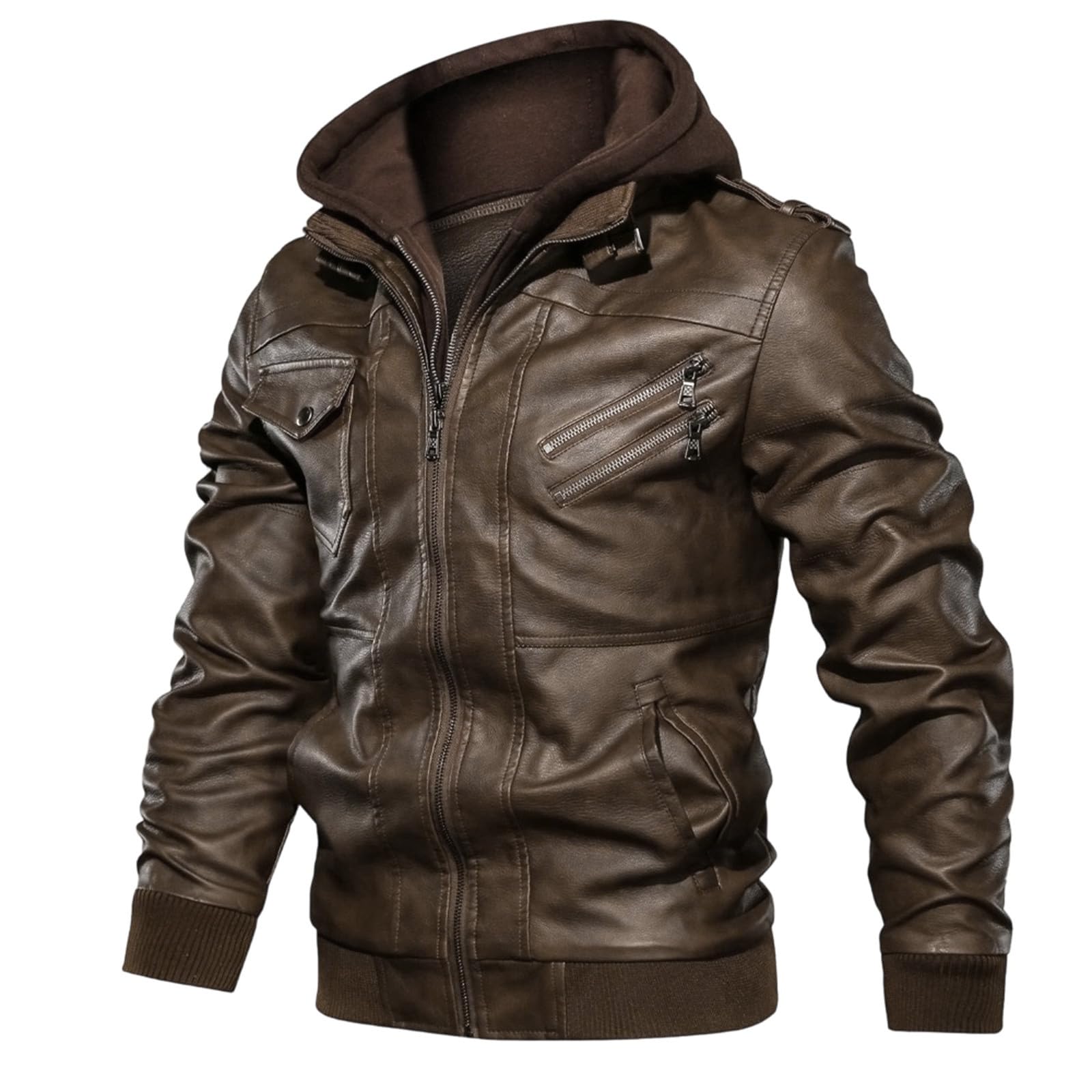 Veste Moto Homme Chic Et Elegant Vestes De Sport Homme Ample ZippéE CintréE Manteau D'ExtéRieur Décontracté D'Automne Pour Le Quotidien Et Les ActivitéS De Plein Air Au Design Confortable Casual