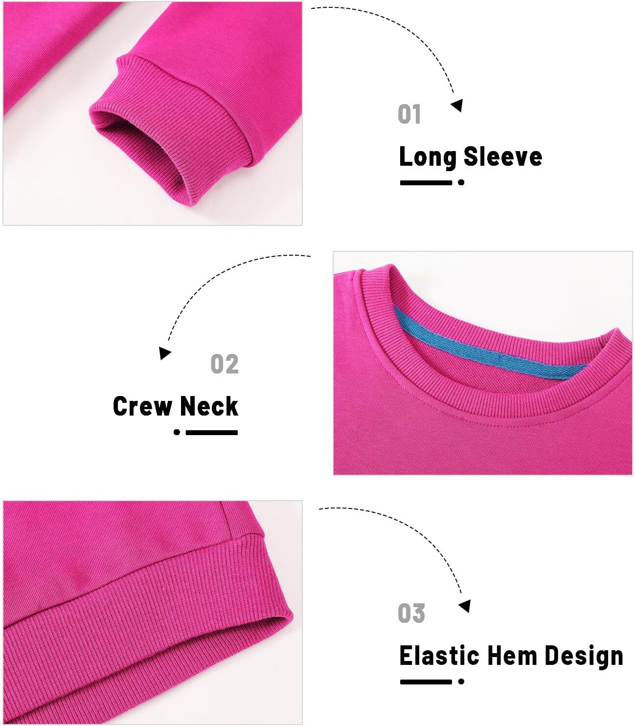 Kids Crewneck Sweatshirt Toddler Long Sleeve Tops Medium Weight Fall Pullovers for Boys and Girls 2-14 Years - Image 4