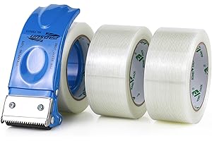 Industrial Strength Filament Tape for Secure Packaging: BOMEI PACK'S 2-Inch Strapping Tape with Dispenser