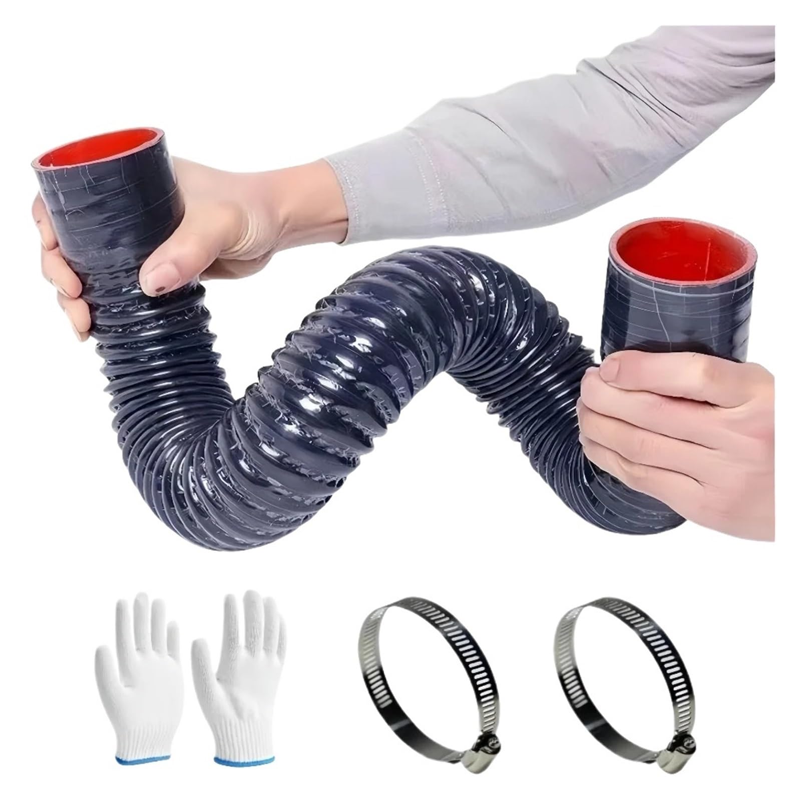 Długość 400~1000mm Uniwersalny czarny silikonowy elastyczny wąż Intercooler Wąż chłodnicy wody Rura wlotowa turbosprężarki samochodowej Części samochodowe(1000mm,ID 95mm)