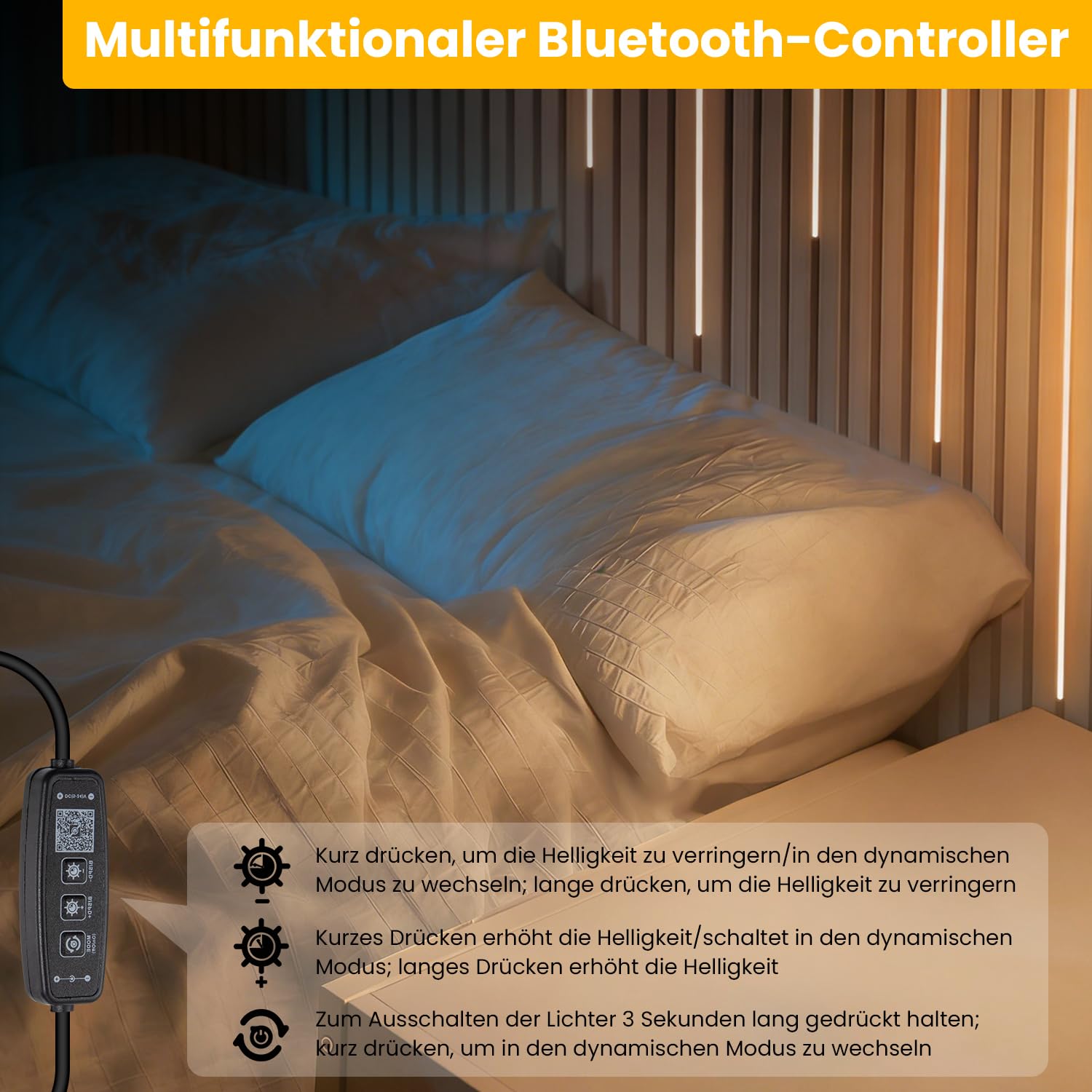SHUNLEE 6 Stück LED Akustikpaneele Beleuchtung, Smart Bluetooth Schwarzer Eingebetteter LED für Akustikpaneele, 10MM Selbstklebend 2700K Warmweiß Wandpaneele Beleuchtung (40cm*2+60cm*2+90cm*2)