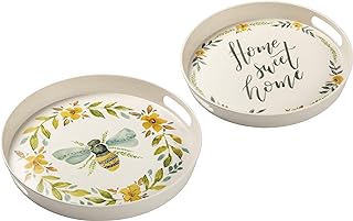 Primitives by Kathy 104022 Melamine Serving Tray, Set of 2, Bee Home