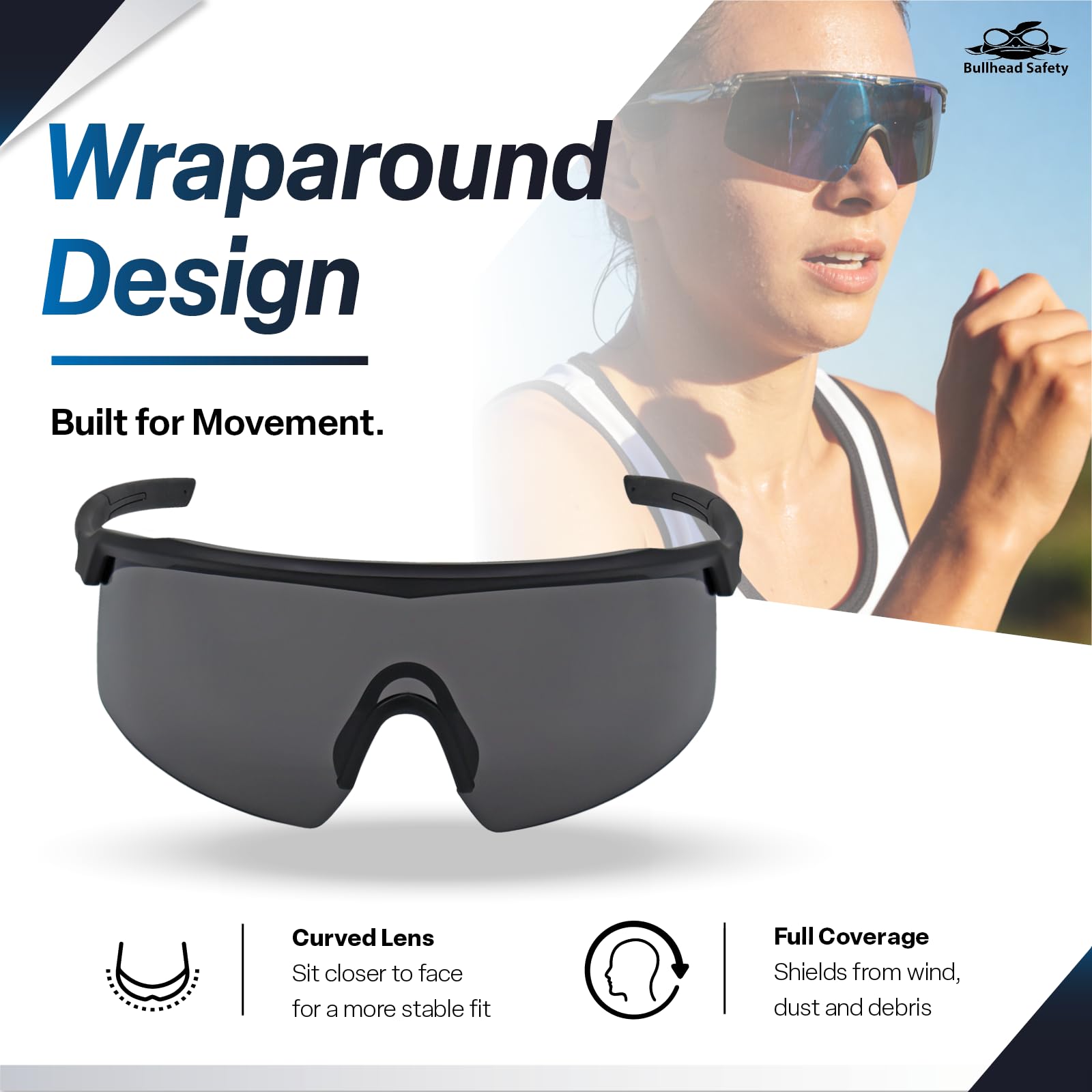 Bullhead Safety Eyewear Whipray Occhiali di sicurezza Unisex - Adulto (Pacco da 1)