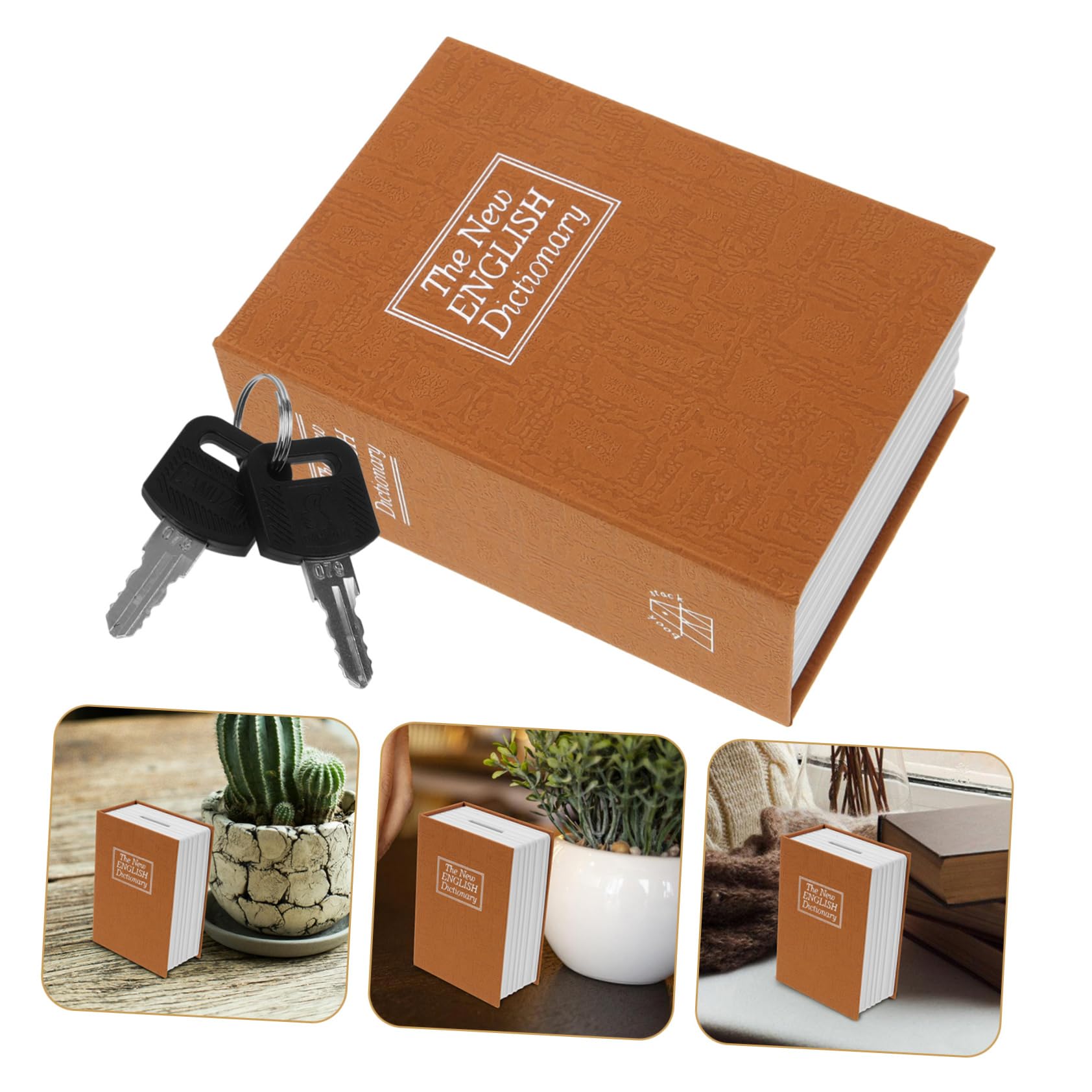 OSALADI 3piezas Caja De Ahorro Forma De Libro Con Cerradura Alcancía Creativa Para Monedas y Billetes Caja Fuerte Decorativa Para Habitaciones y Estudios