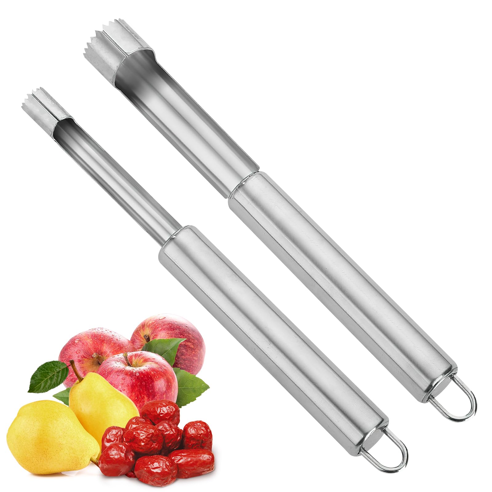 ZMDMAH 2 Pcs Apfelentkerner, apfelstecher Robuster Edelstahl apfelkernausstecher Ideal für die Küche, Apfelentkerner Apfel, Obstvorbereitung, Küchenwerkzeug, Edelstahlentkerner, langlebig
