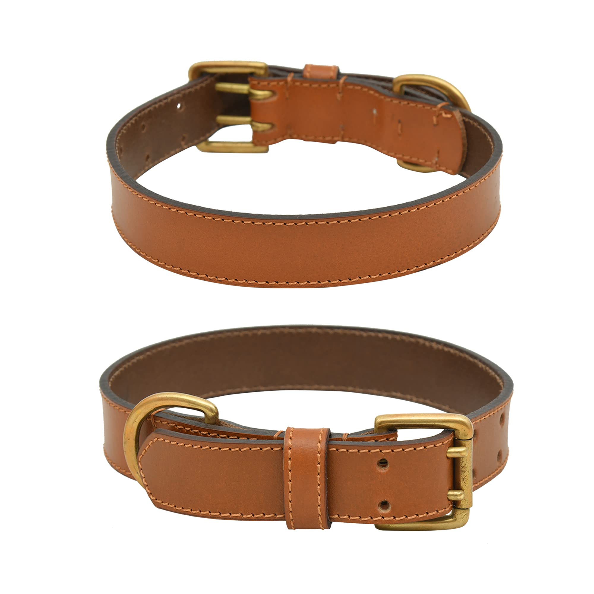 Cavaldii ITALIA Dog Collar Made By Genuine Leather With Antique Brass Metal Buckle And D Ring, Waterproof Dog Collar(Tan),?0.14 cm,W_0.14 cm (B09B4ZXYZM) Amazon Price History, Amazon Price Tracker
