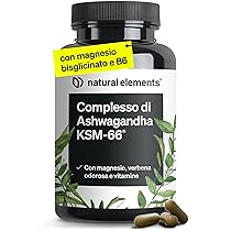 Ashwagandha KSM-66, 120 Capsule, completo con Magnesio Bisglicinato, Vitamine B6, B12 e Vitamina C, 600mg Ashwagandha per dose giornaliera, vegano, prodotto e testato in Germania