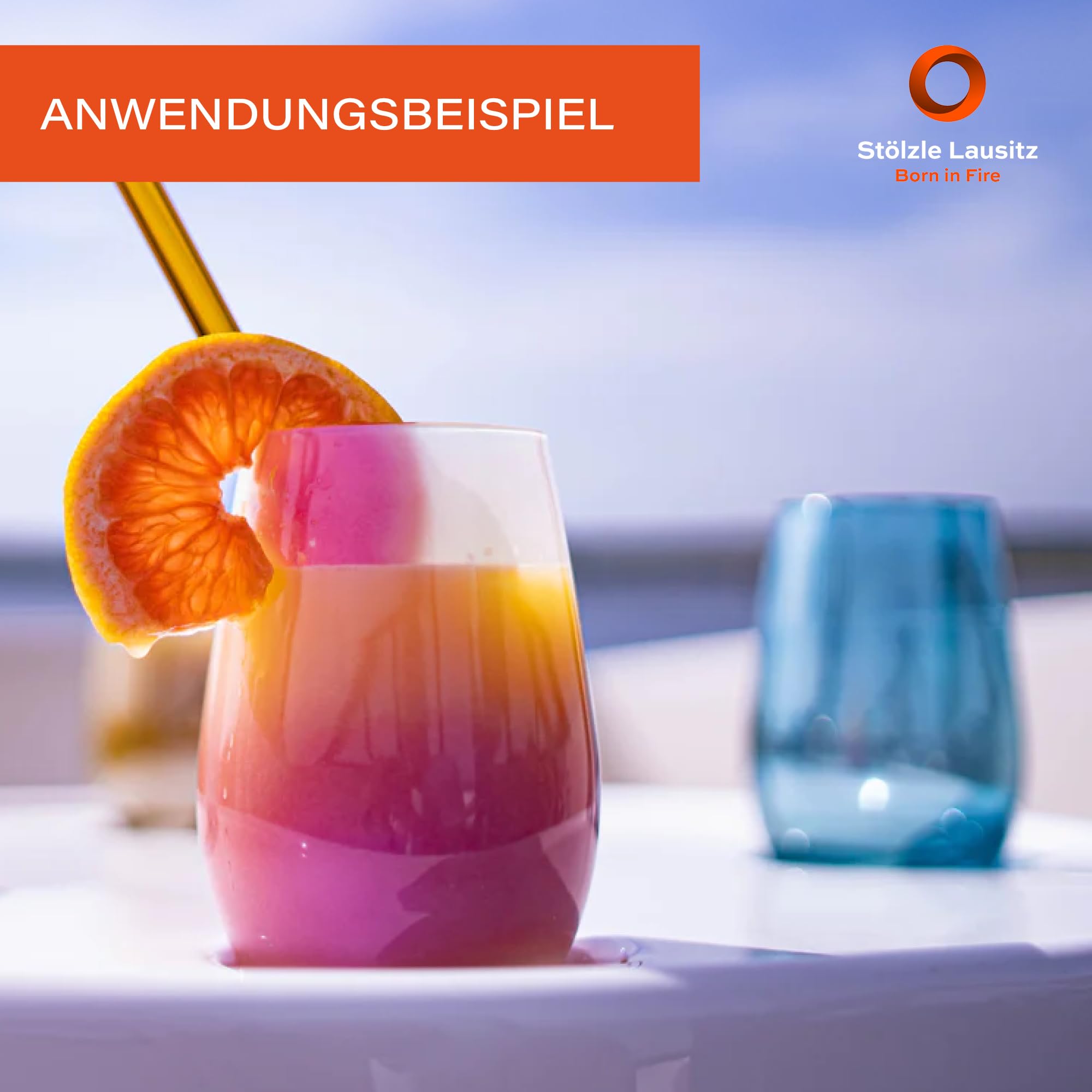 Stölzle Lausitz Szklanki Longdrink Mirror Niebieskie 6 sztuk – 465 ml Eleganckie Szklanki Kryształowe do Wody Soków i Koktajli – Lustrzane Wykończenie – Bez Ołowiu – Do Zmywarki i Odporne na Uderzenia