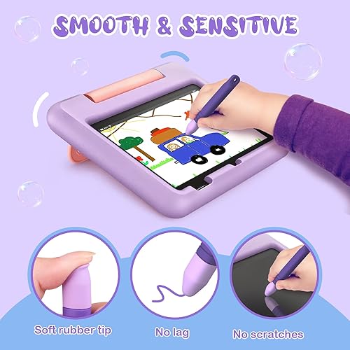 Miniatura 2 de Mixoo - Bolígrafos de punta de goma para niños, 2 lápices capacitivos con forma de corazón para pantalla táctil para niños, compatible con iPad,