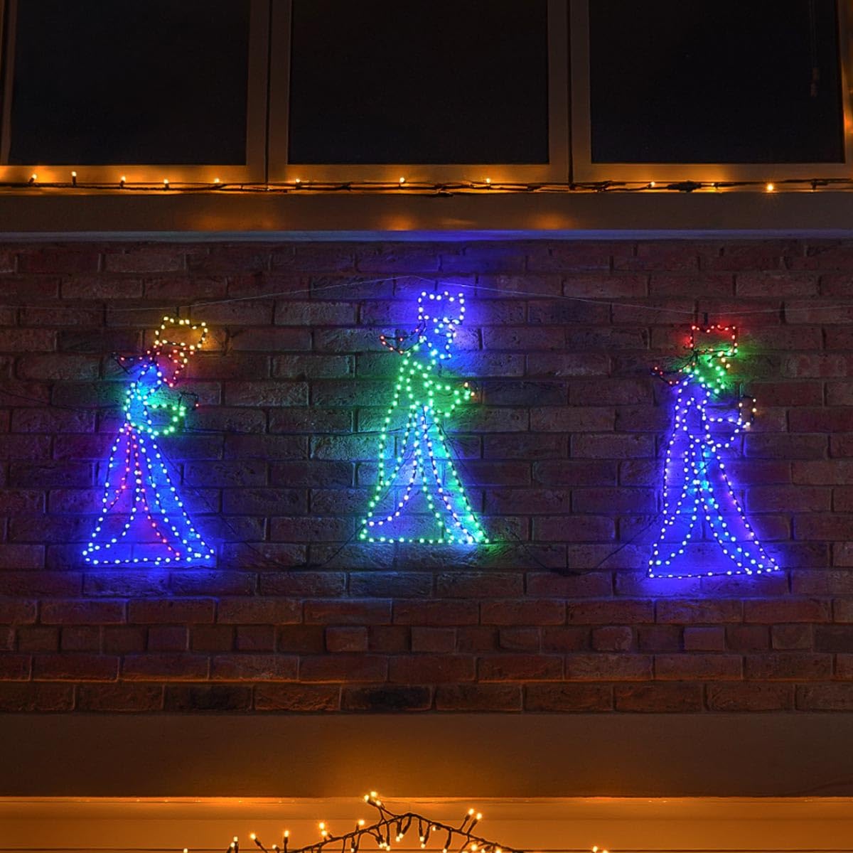 Festive Lights 69cm LED Heilige DREI Könige Weihnachten Weihnachtsdeko zum Aufhängen Weihnachtsdeko aussen beleuchtet Weihnachtsbeleuchtung aussen Deko Weihnachten Outdoor
