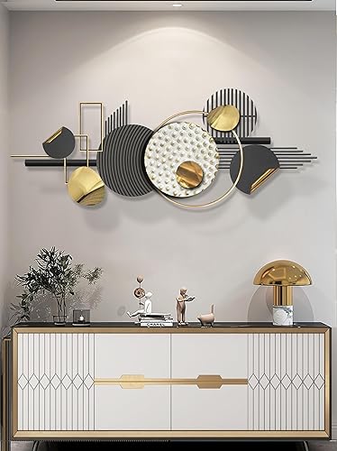 Miniatura 3 de Esculturas artísticas de pared para decoración del hogar, detalles de montaje en pared, metal moderno, geométrico, espacio, decorativo, tamaño