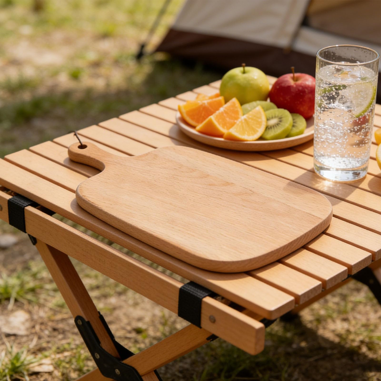 Greensen Tabla de Cortar de Madera, Tabla de Cortar de Madera de Haya con, 13 X 7,87 X 0,59 Pulgadas, de Embutidos de para Queso, Carne, Verduras, Cocina, Servicio en el Hogar (#1)