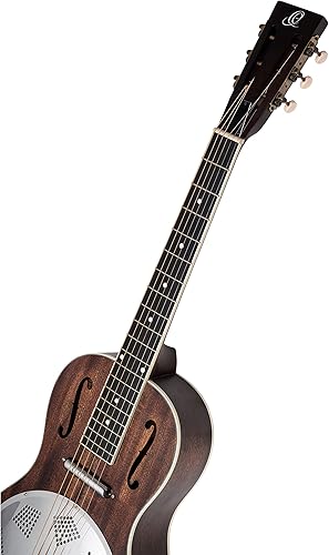 Miniatura 4 de Ortega Guitars Guitarra resonadora acústica y eléctrica serie Americana de 6 cuerdas, derecha, explosión de whisky (RRG30E-WB)