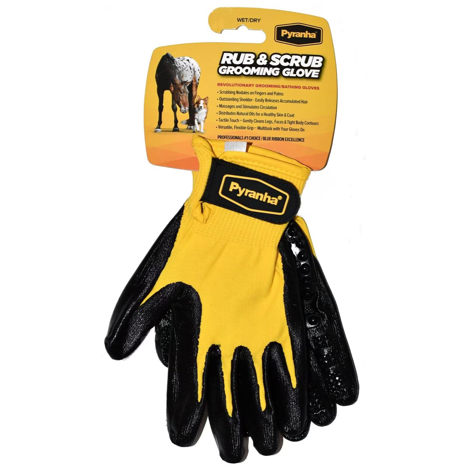 Pyranha Grooming guanto spazzola massaggio delicato gomma morbida maglia Deshedding Cat Dog grande