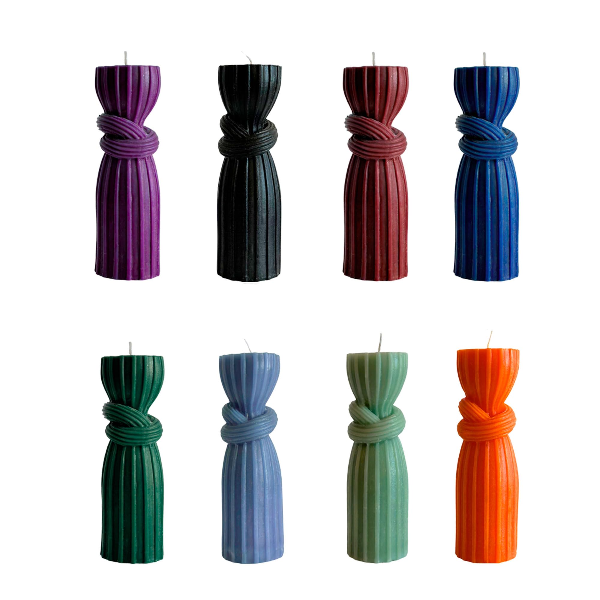 NobleBox - Velas de cera de abeja hechas a mano, velas decorativas, velas moldeadas, idea de regalo, 205 g, 4 juegos (Knotea Column)