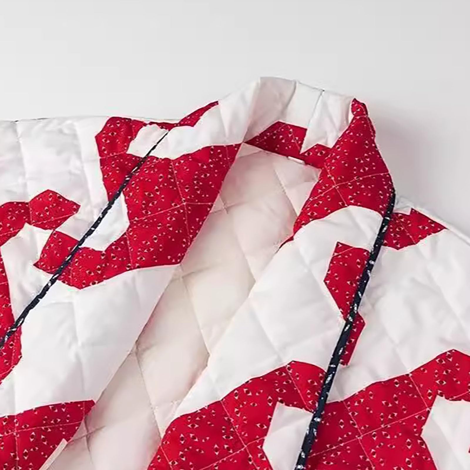 Chaqueta Mujer Abrigo Entretiempo Invierno Cazadora Plumiferos，Chaqueta acolchada con estampado en contraste y sueltas de tamaño para mujer
