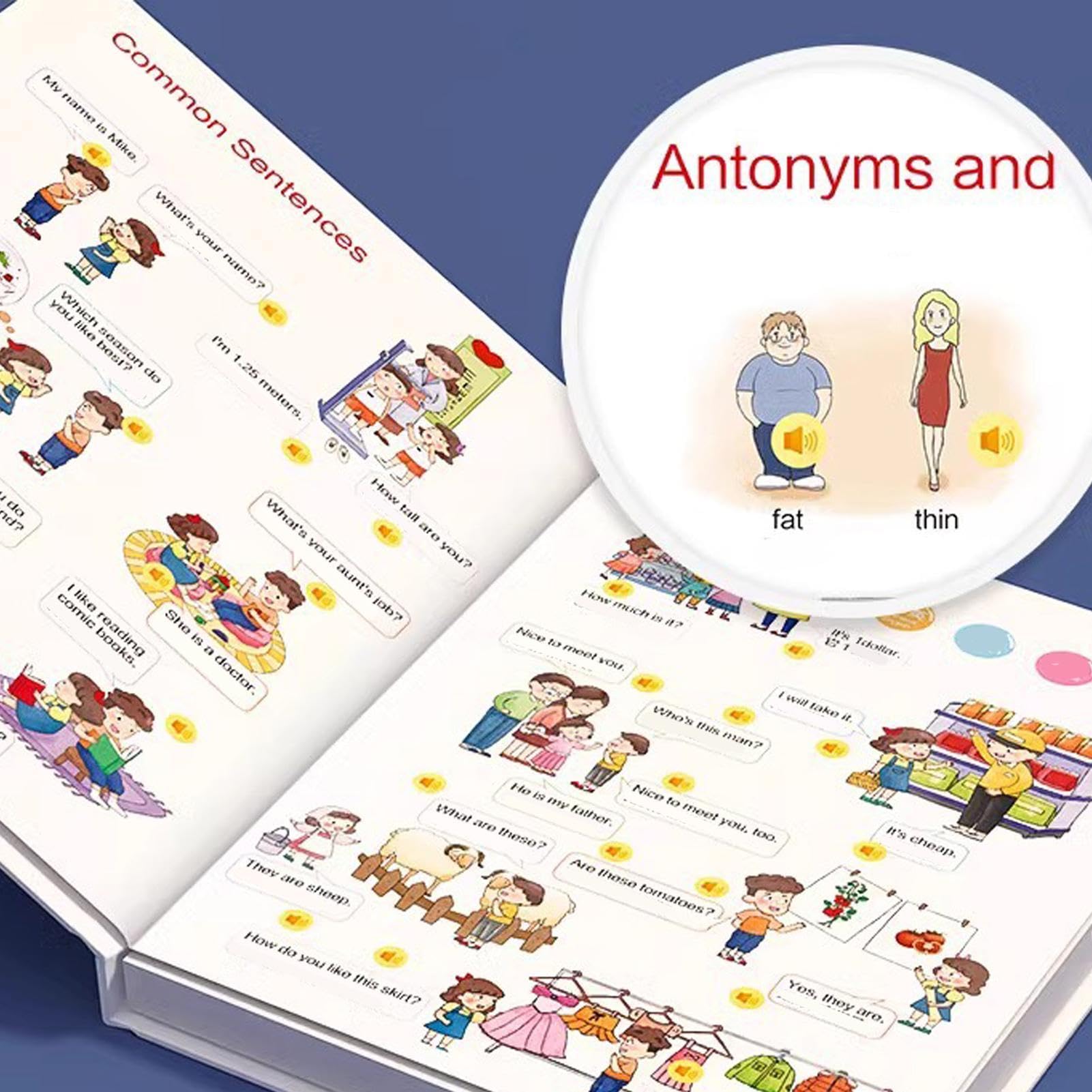 Libro Parlando per imparare l'inglese - Attività interattive di Parola | Libro sonoro educativo per | per Ragazzi Ragazze da 2 a 6 Anni Materna