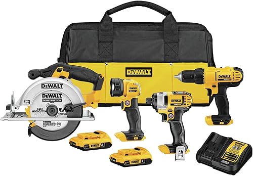 DEWALT Kit combinado de taladro inalámbrico de 20 V MAX*, 4 herramientas (DCK466D2)