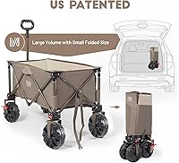 Vista 6 de Timber Ridge - Carrito plegable para exteriores, carrito de utilidad, carrito plegable resistente con ruedas todo terreno para compras, camping