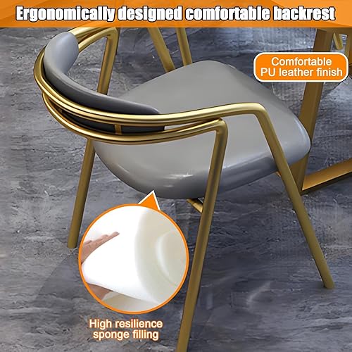 Miniatura 5 de YVYKFZD Mesa de club para sala de recepción de oficina, mesa de conferencias redonda simple para 4, mesa de café, juego de mesa de comedor de Gris