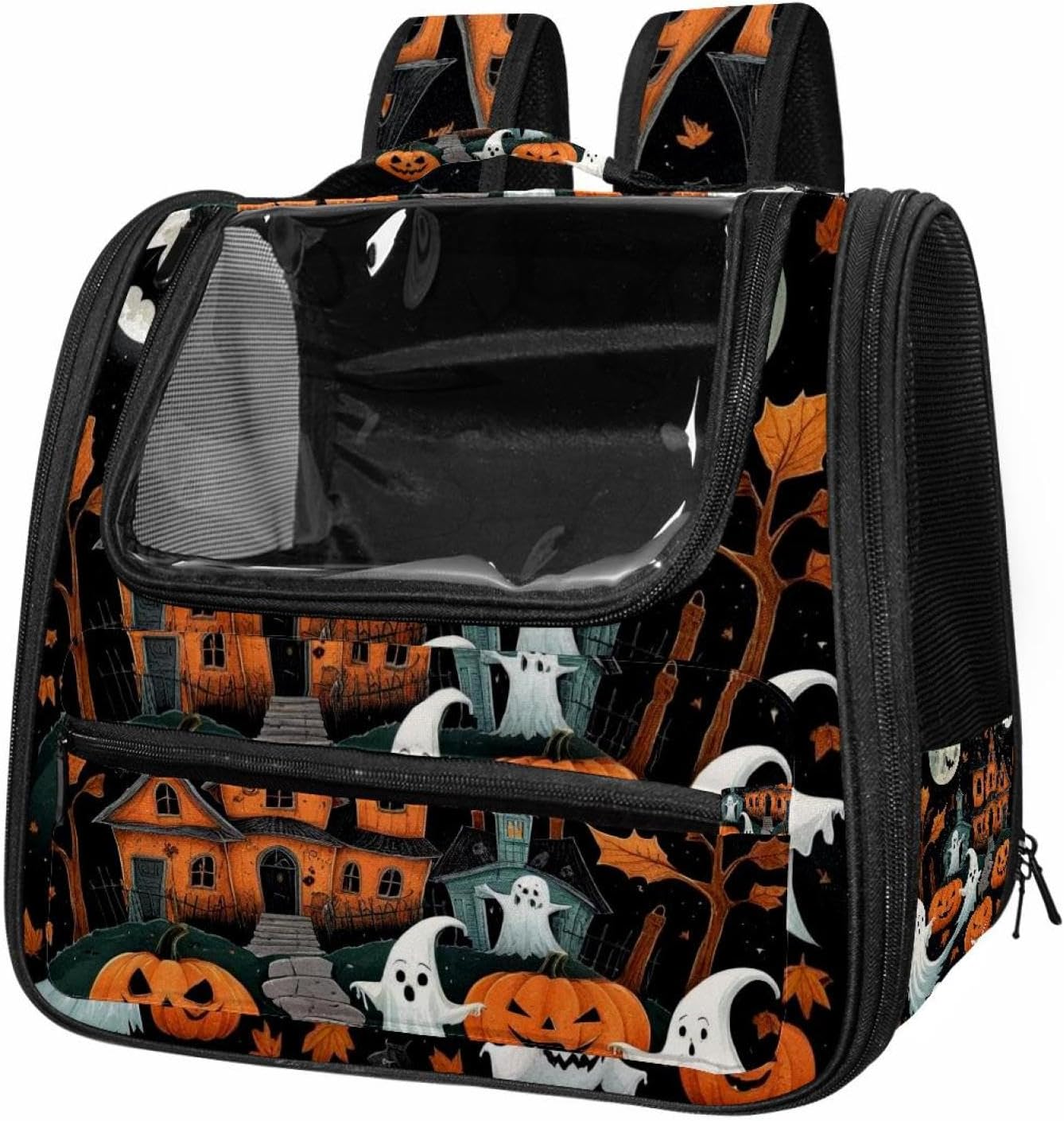 Portable Travel pet Backpack Carrier Hamster Bag Small Dog cat Carrier Breathable Hang Bag, Halloween Illustrations 1_46