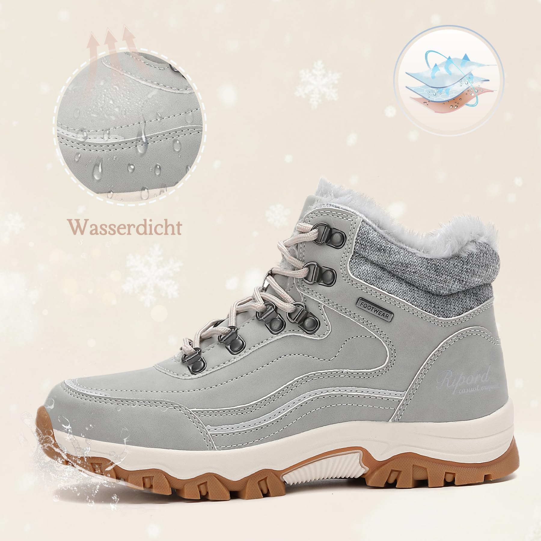 Damen Winterschuhe Winterstiefel Warm Trekking Wanderschuhe Schneestiefel 36-42