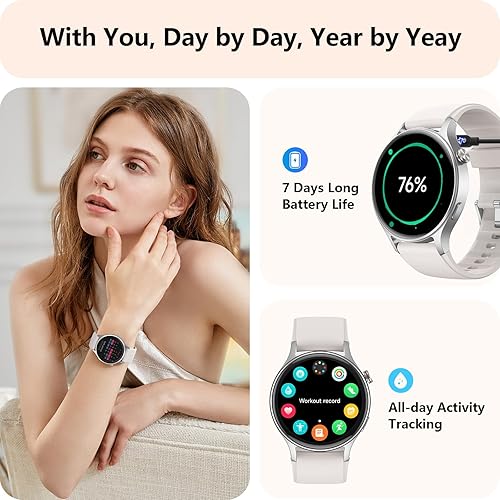 Miniatura 3 de Reloj inteligente para mujer, responderhacer llamadas, monitor de actividad de pantalla ultra transparente AMOLED con monitor de frecuencia