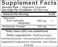 Vista 2 de Quercetina con bromelina - 500 mg de quercetina (de quercetina dihidratada) + 100 mg de bromelina por cápsula - 60 cápsulas vegetales - Vegano, sin