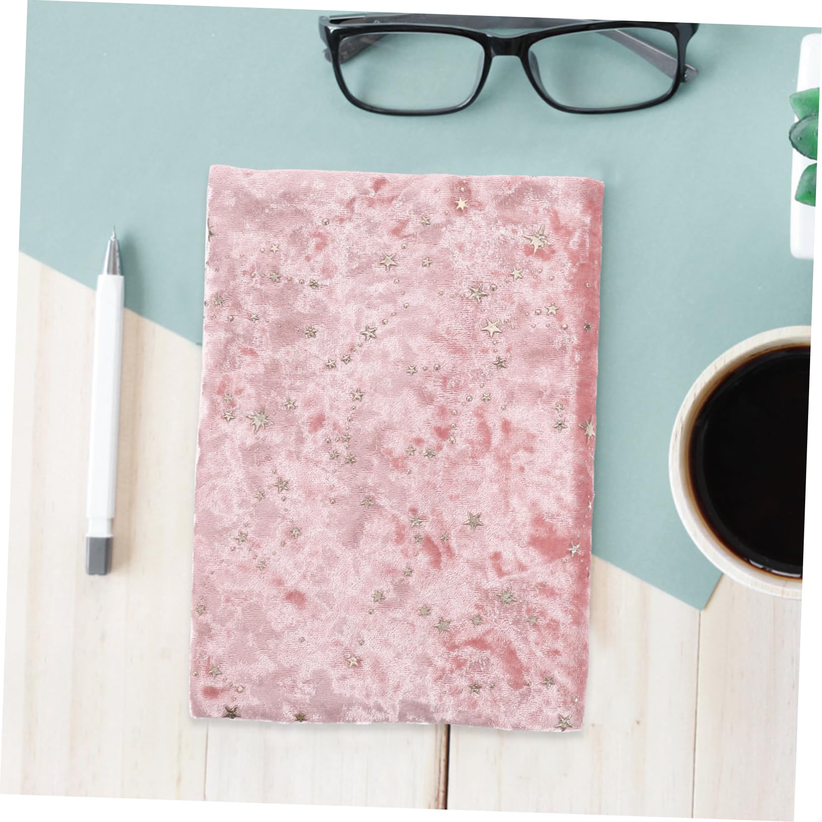 SOIMISS 2 Piezas Funda de Libro Manual Terciopelo con Diseño de Estrellas y Decorativo Color Rosa para Cuadernos y Libros Protección Práctica y