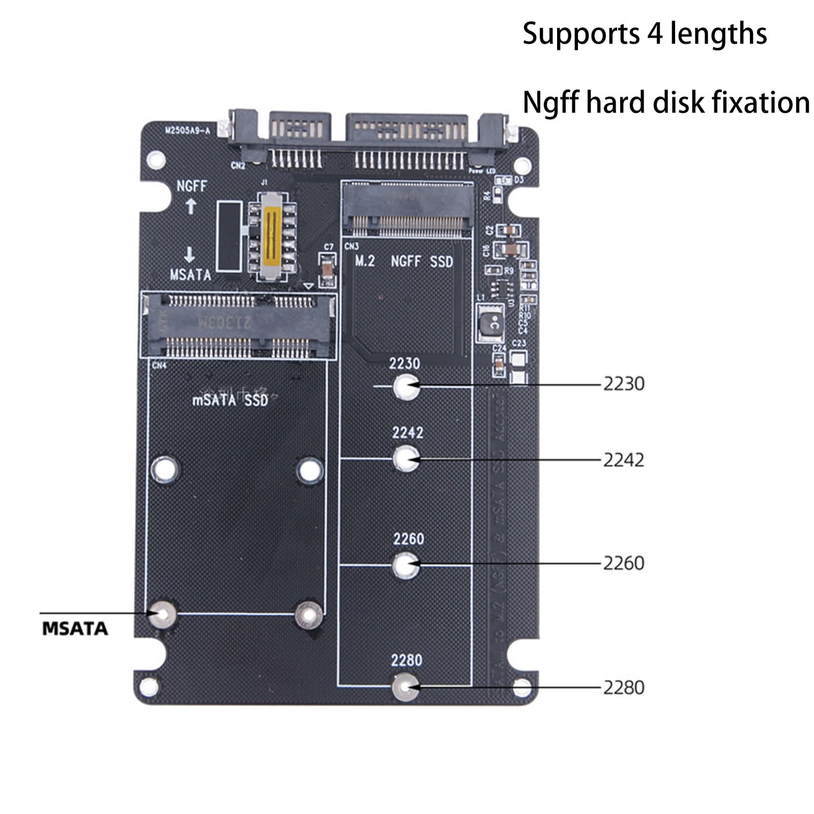 ETZIN NGFF M.2 to SATA Converter Adapter, SATA M.2 + MSATA SSD to SATA Hard Drive Adapter Card for Computer, Supports M.2 modules in 2280, 2260, 2242 and 2230 formats-EPL-423HS. — Amazon image 7