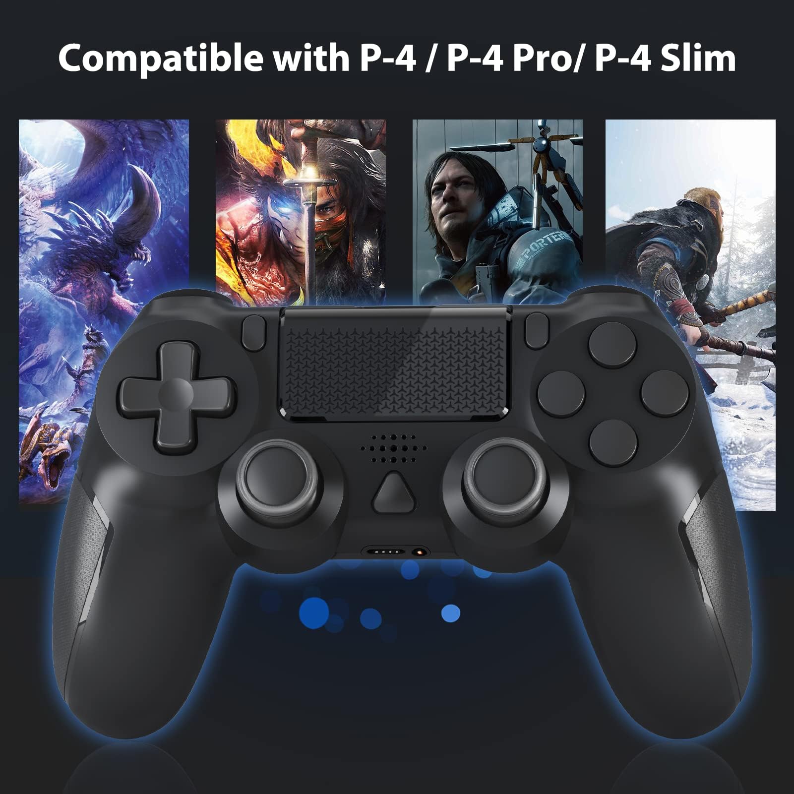 Wireless Controller for PS4, Dual Vibration Gamead Joystick/Motion